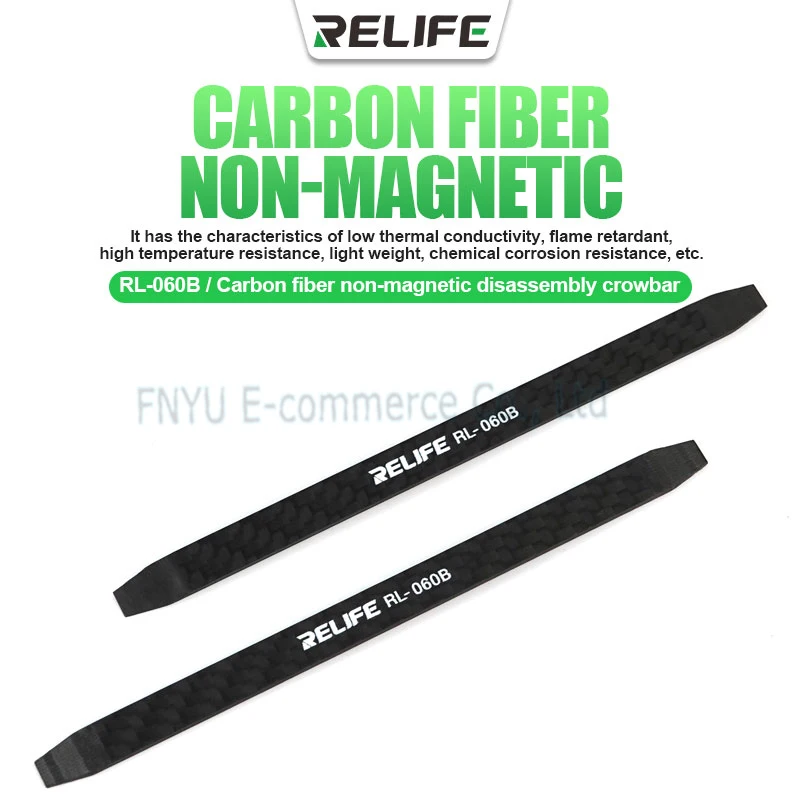 RELIFE-RL-060B Desmontagem Crowbar, Fibra De Carbono, Não-magnético, Anti-estático, Desmontagem Ferramenta para o Telefone Móvel, Laptop, Camera Repair