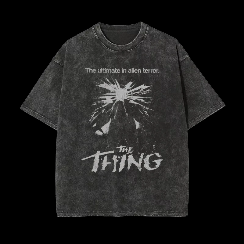 

2025 THE 1982 Classic Oddball Movie Peripheral T-shirt "THE THING" Mutation Type 3 Sci-fi Short-sleeved T-shirt for Men