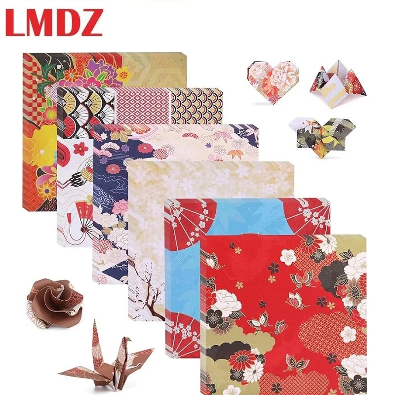 LMDZ Origami Paper Kit Traditional Pattern Japanese Foldable Paper Square Paper 6x6 In Decoration Paper DIY Hand Art Crafts