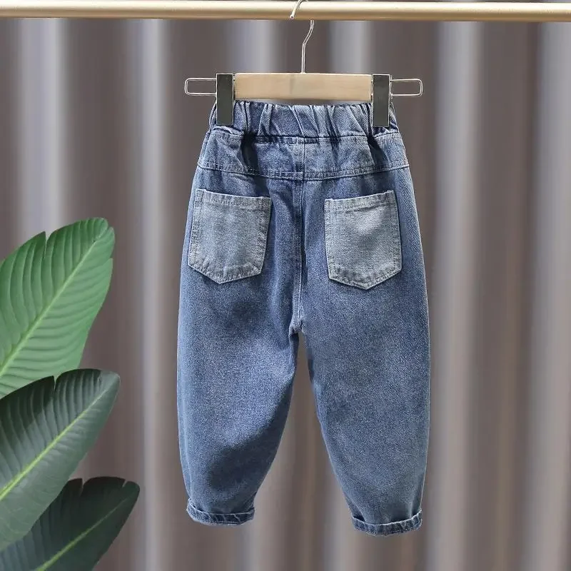 

Spring Autumn Children's Loose Jeans Stylish Boys Girls Versatile Long Pants Casual Fashionable Kids Clothing 90-140CM