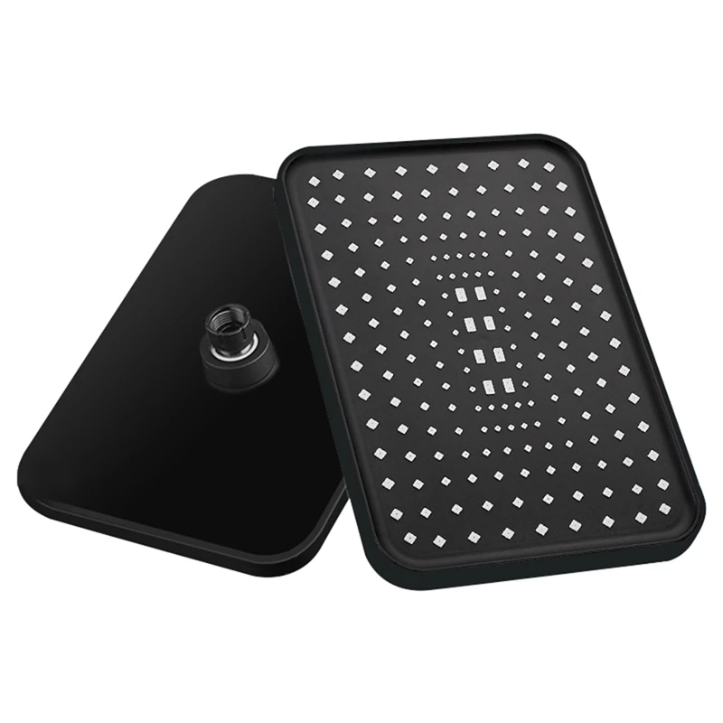 

12 Inch High Pressure Top Spray Rain Shower Head Larger Flow Rainfall Shower Heads Rainfall Showerhead Easy Install -Black