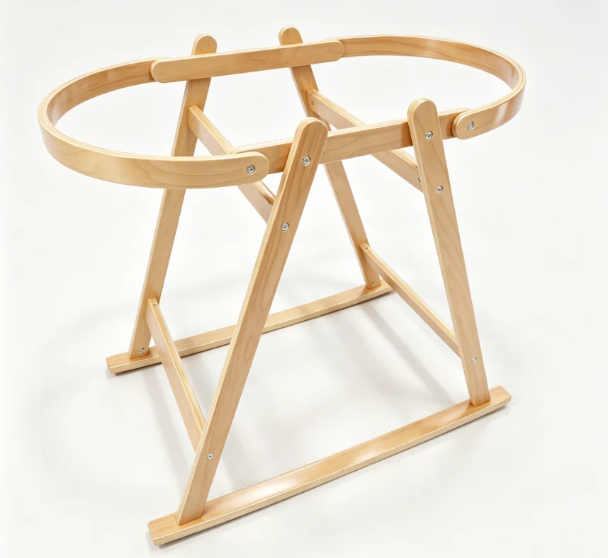 Popular Wooden Cradle Stand, Modern Design Wooden Stand, Suitable for Crocheted Moses Basket, Baby Cradle Furniture