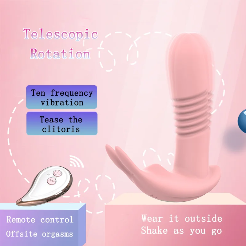 Spiral Telescopic Vibrator Dildo Vaginal Massager Clitoral Stimulator Wireless Remote Control Masturbator Female Sex Toys