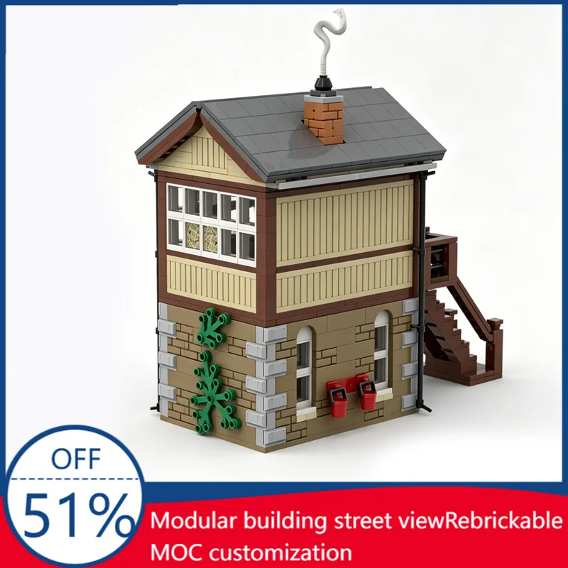 NEW 779Pcs GWR Signal Box No Interior Custom Building Blocks Railway Station Scene Model Educational Assembly Toy For Collectors