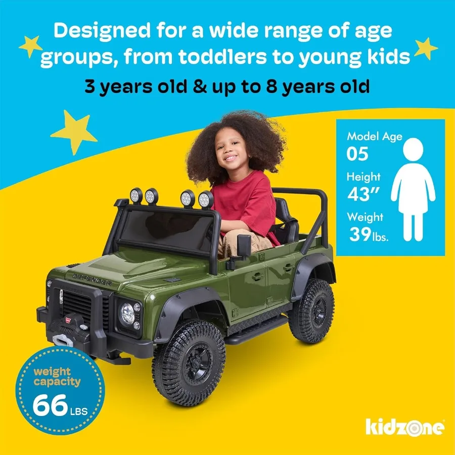 Samochód elektryczny dla dzieci 12V, licencjonowany SUV z pilotem, światła LED, Bluetooth, muzyka USB/AUX, wiele prędkości - Wh