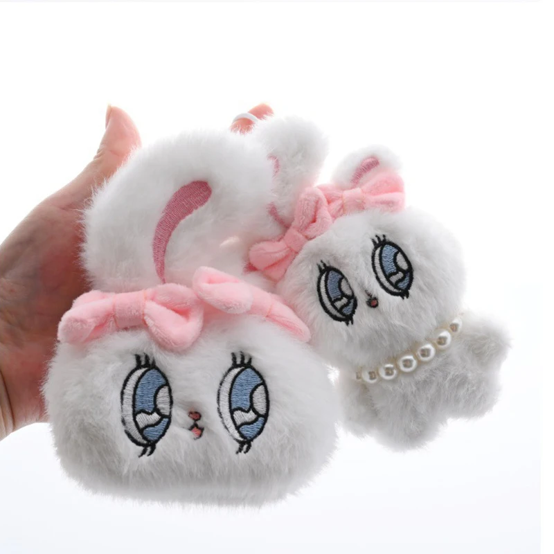 Cartoon Cute Big Eyes Sweetheart Bunny peluche bambola portachiavi Lovely Bunny portamonete borsa per cuffie ciondolo regalo di compleanno per bambini