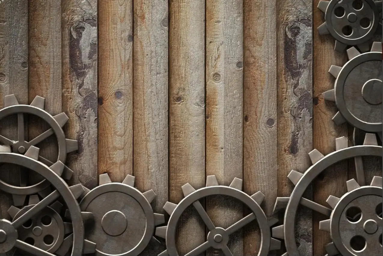 

Custom size mural mechanical gear retro background wall decoration painting tooling mural home decoration 3d wallpaper