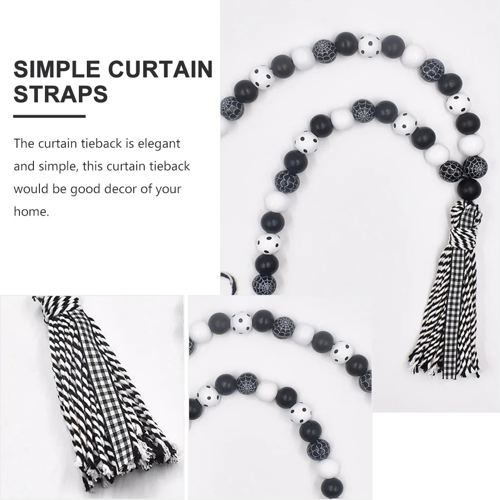 Modischer Halloween-Vorhang mit Raffhalter, Spinnennetz-Muster, starkes Dekor für Fenstervorhänge zu Hause, einfach und stilvoll