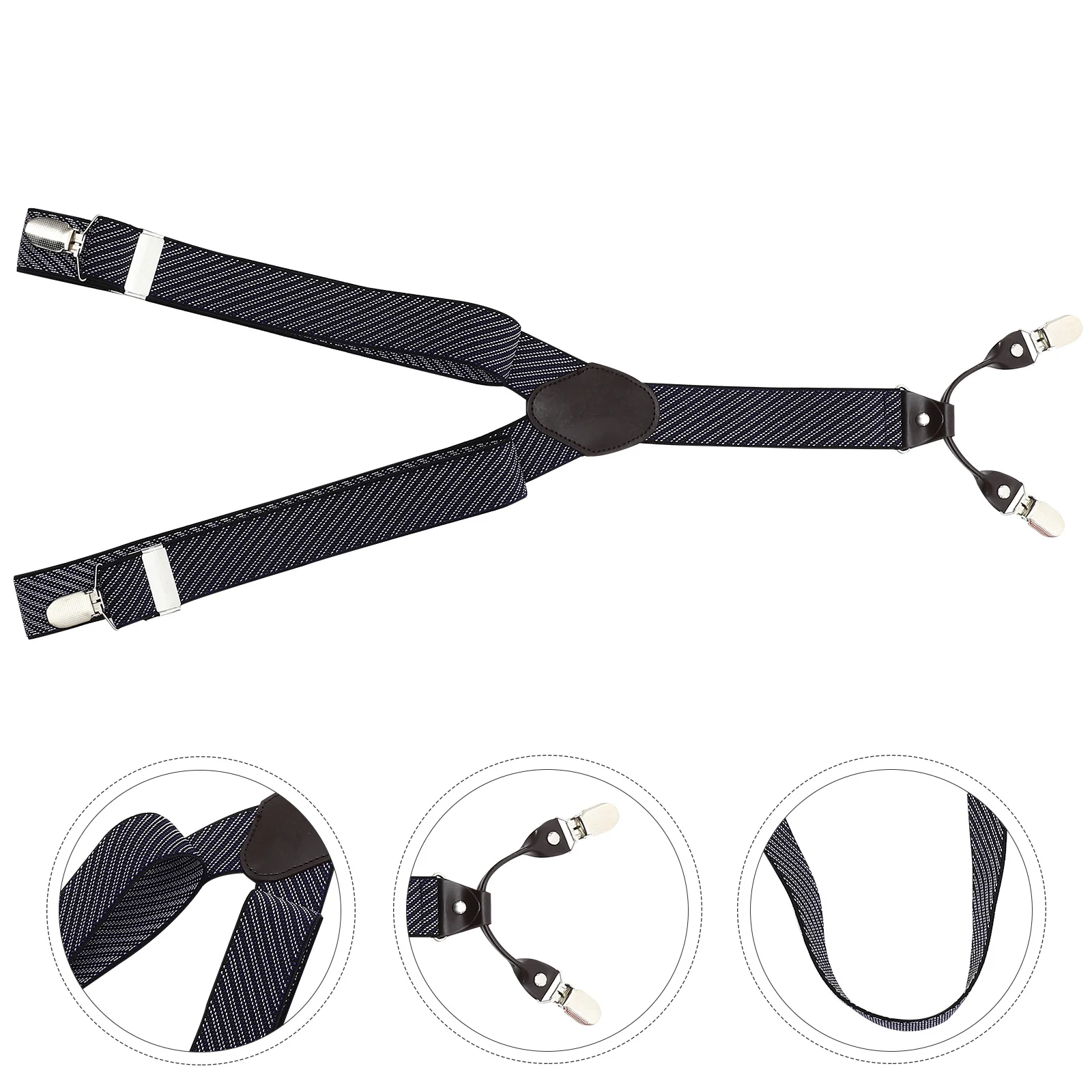 

Comfortable Suit Suspender Elastic Pant Strap Men Adjustable Clip Heavy Duty Wear Resistant Smooth Flat Surface for Trousers