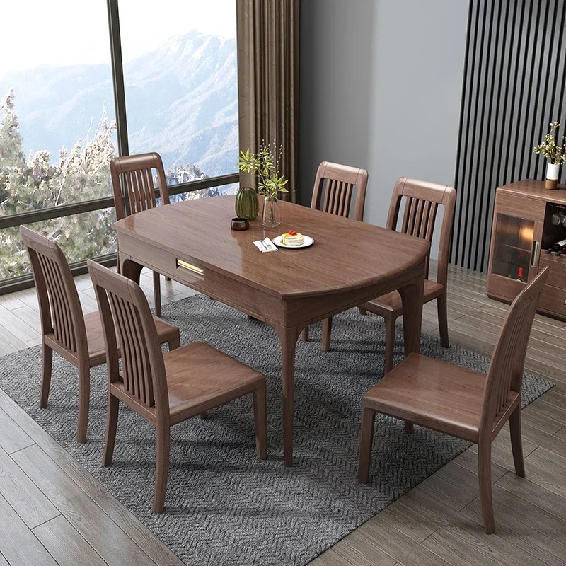 

Dining Table Square and round Dual-Use Modern Simple Small Apartment Retractable Folding Dining Table for Four Or Six People