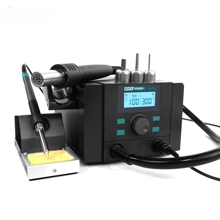 

High Quality Soldering Hot Air Rework Soldering Station Original QUICK 8686D+ 2 In 1 Soldering Station