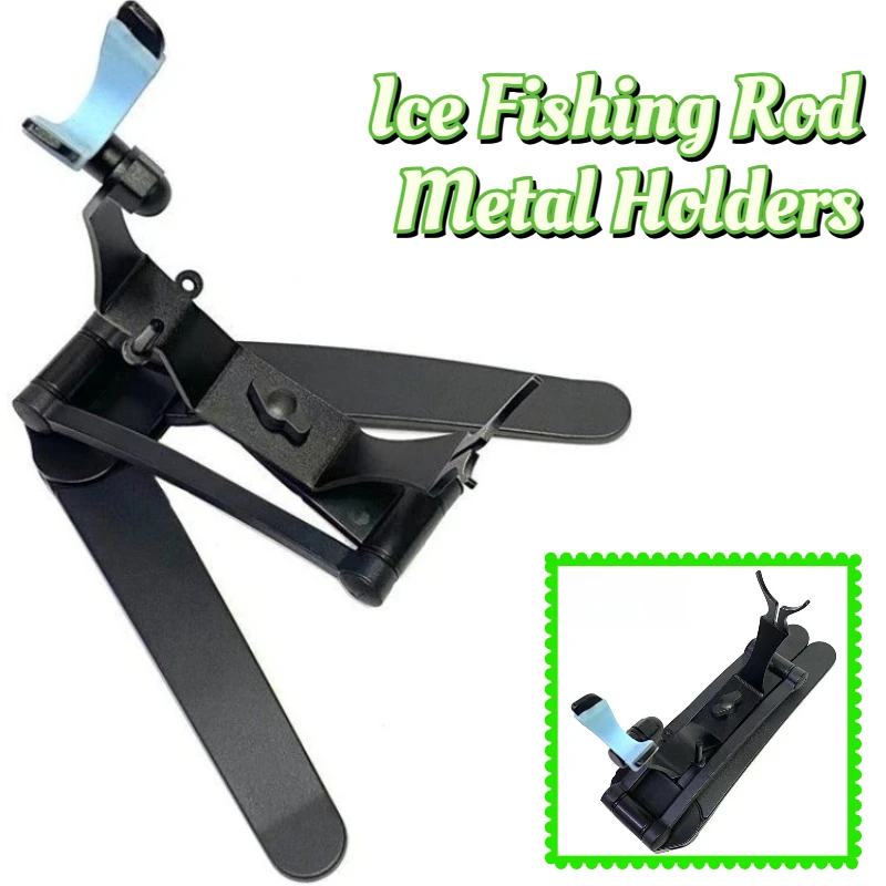 Portable Ice Fishing Rod Metal Holders Floor Standing Raft Fishing Multifunctional Folding Bridge Rods Bracket Tackle Supplies