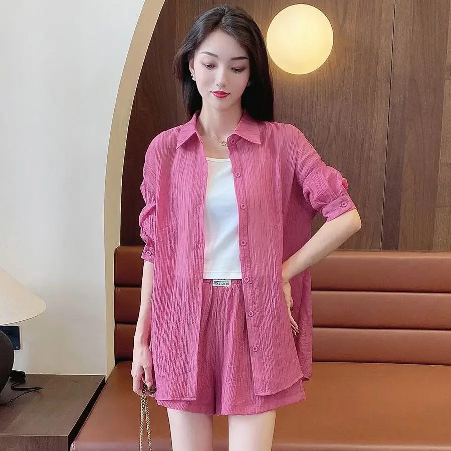 Casual Summer Fashion 2024 Women's Short Sets 2 Pieces New In Female Shorts Novelties Trends Matching Korean Style Promotion