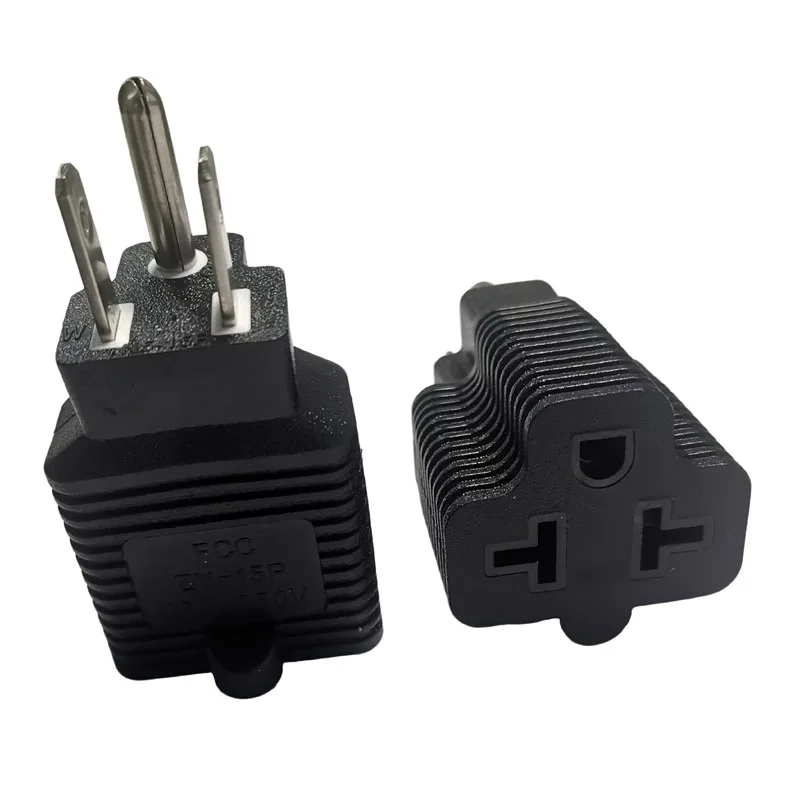 Black Nema 5-15P to 5-15R 5-20R 6-15R 6-20R Power Adapter Plug Male to Female Travel Adapter Plug for USA Canada Japan Mexico