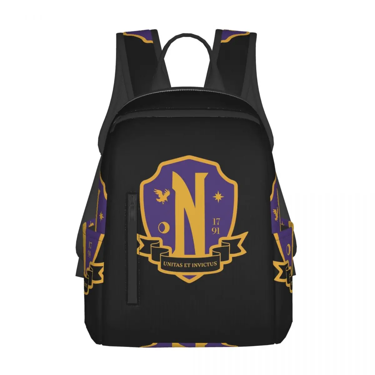 ネバーモアアカデミークレスト-クリーン-バックパック-デイパック-大容量-男の子-女の子-ブックバッグ-スクールバッグ-ショルダーバッグ-メンズ-レディース