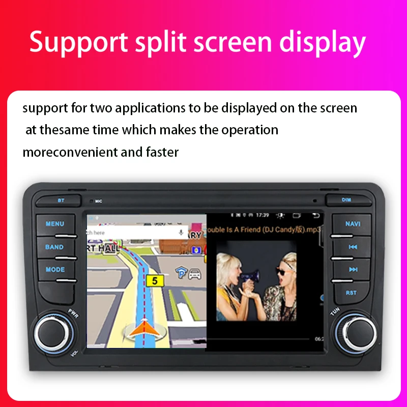 FOR  Audi A3 (2003-2010)(7inch Screen) Car Radio Android 13 Wireless Carplay Multimedia Video Player