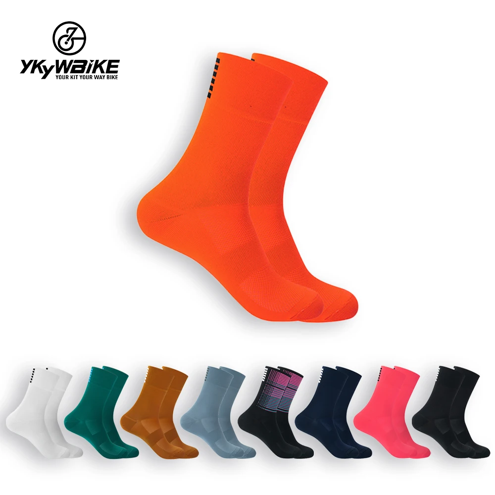 YKYWBIKE Sports Racing Cycling Socks Professional Brand Sport Socks Breathable Road Bicycle Socks Men and Women Outdoor 9 color