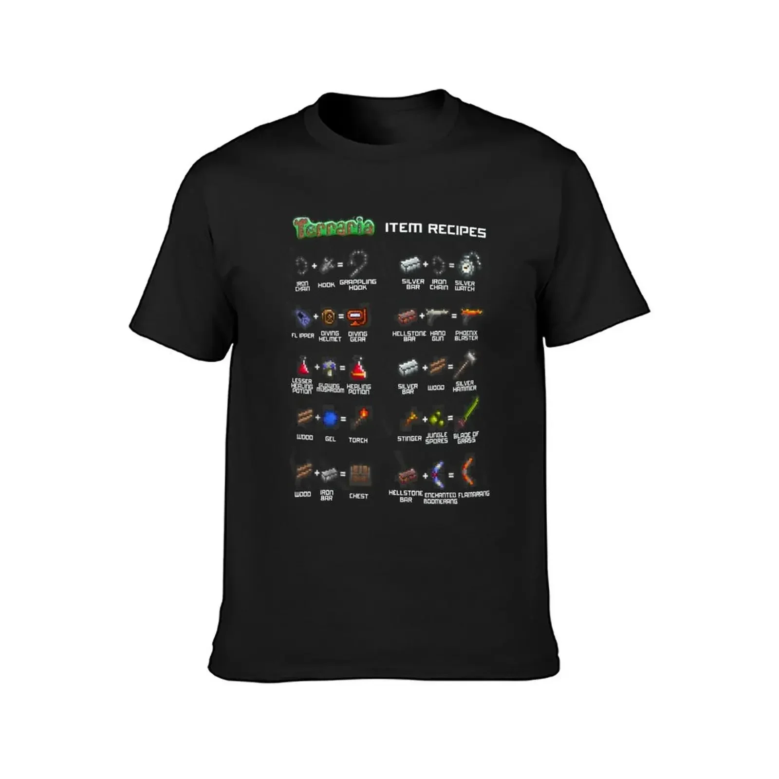 Terraria Game All Weapons Item Recipes T-Shirt plus size tops funnys Short sleeve tee summer top men graphic t shirts