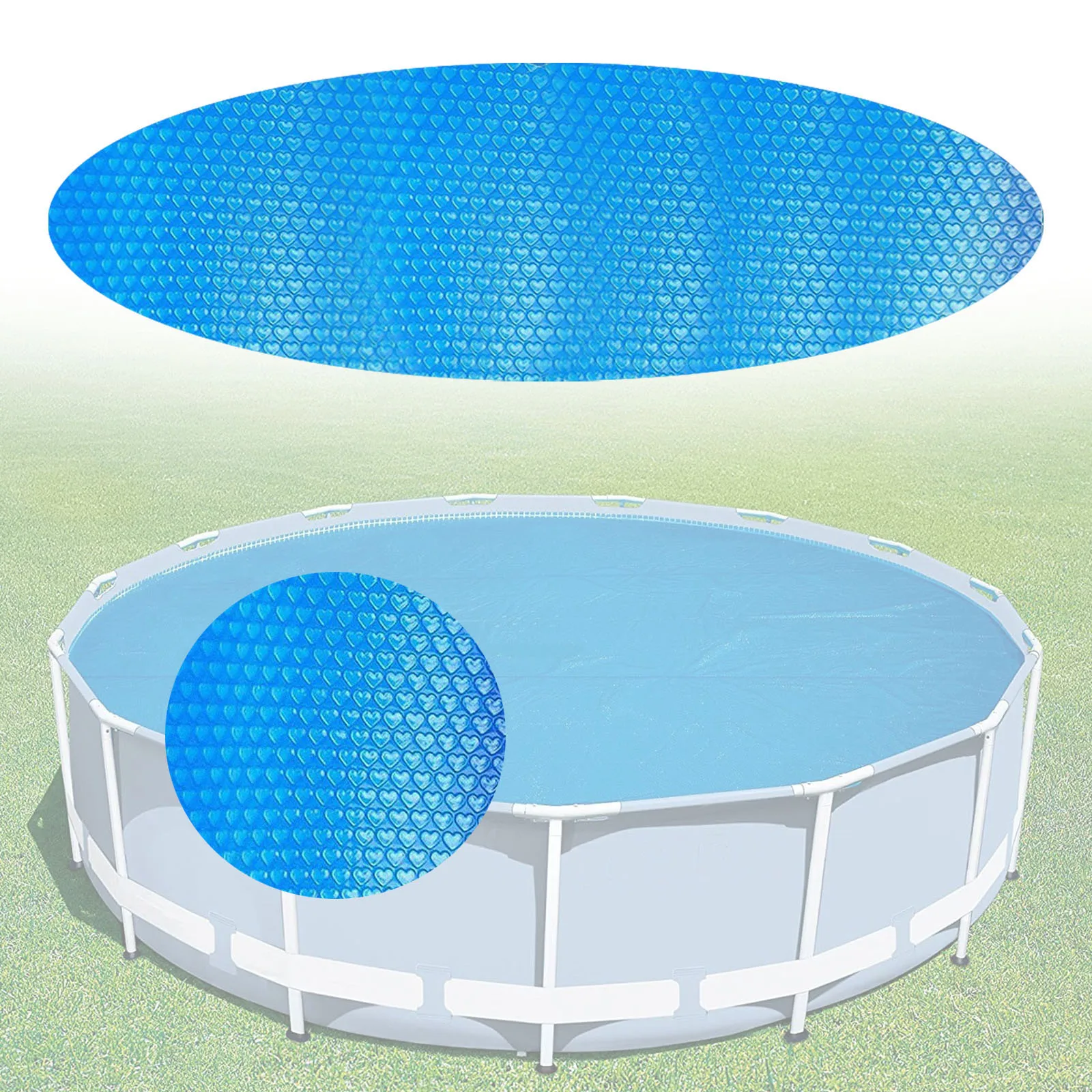 Swimming Pool Cover Round Solar Summer Waterproof Pool Tub Dust Outdoor PE Bubble Film Blanket Accessory Pool Cover