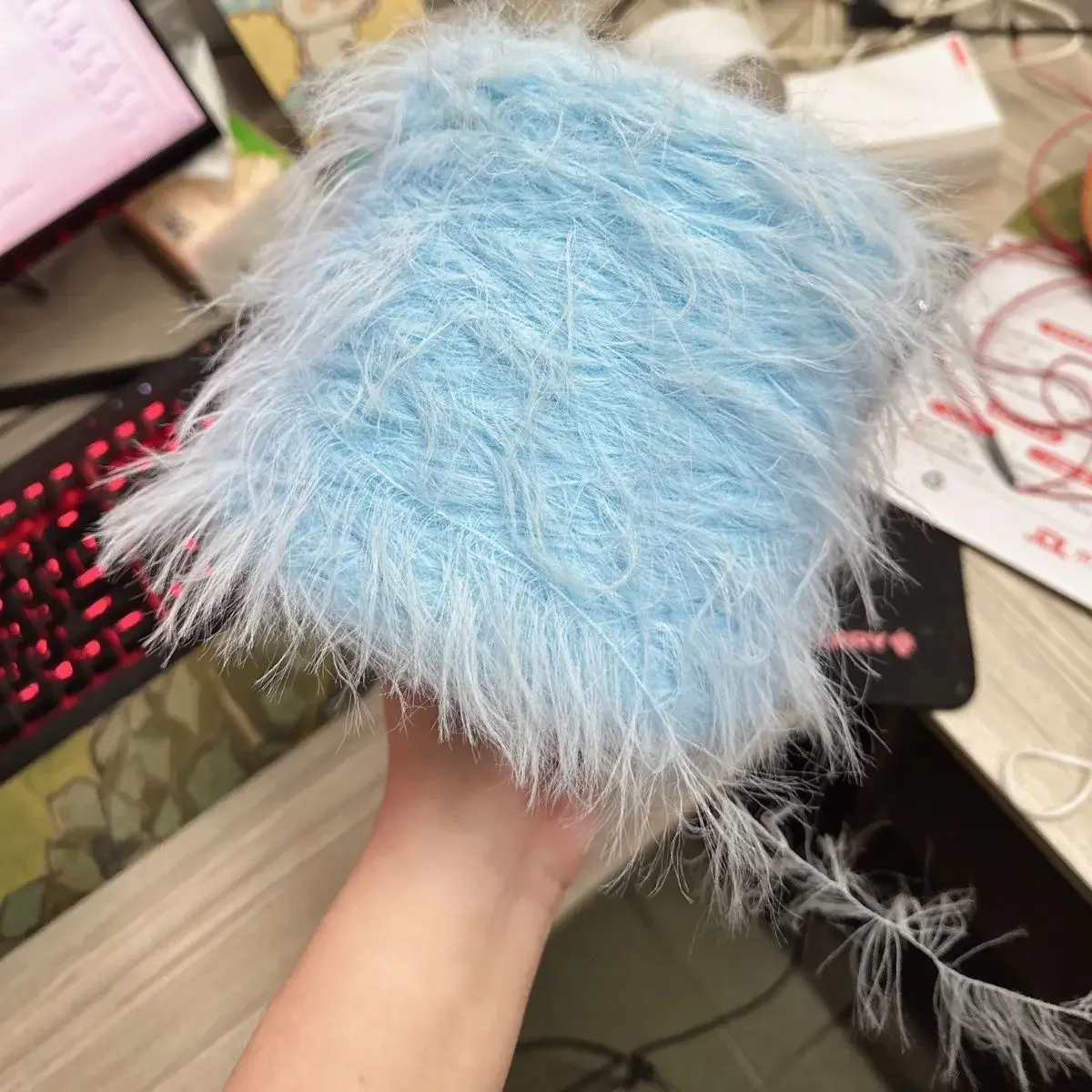 10CM Extra Long Fur Imitation Mink Velvet Handmade DIY Bag Clothes 300 Grams Per Ball Cotton Yarn for Crochet