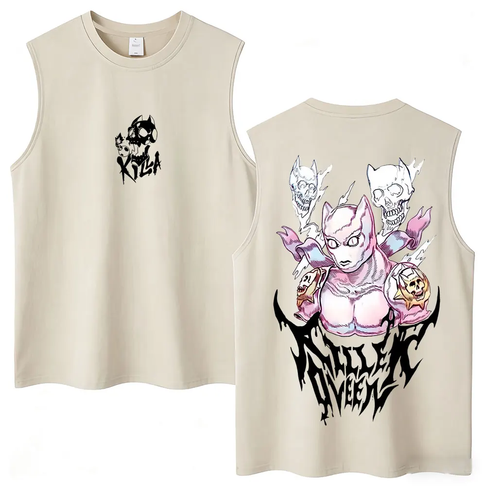 Washed Anime Jojo Bizarre Adventure Wash Tank Tops Men Women Harajuku Manga T Shirt Casual Oversized Hipster Sleeveless Vests view 2