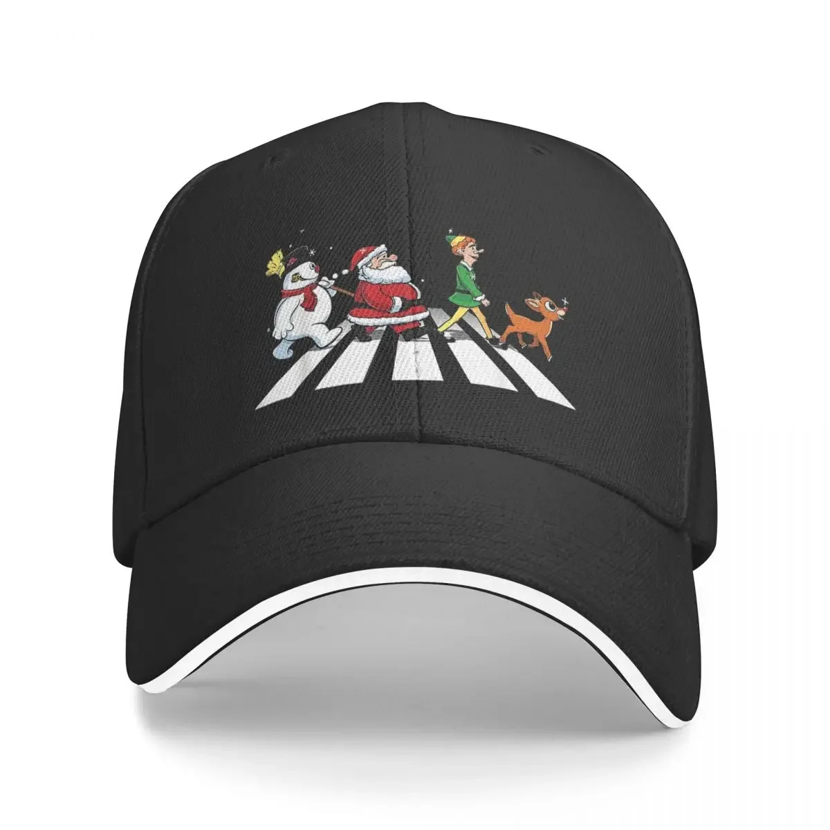 Funny Santa Snowman Elf Reindeer Christmas Abbey Road Men Cap Casual Baseball Caps Adjustable Hat Summer Unisex Baseball Hats