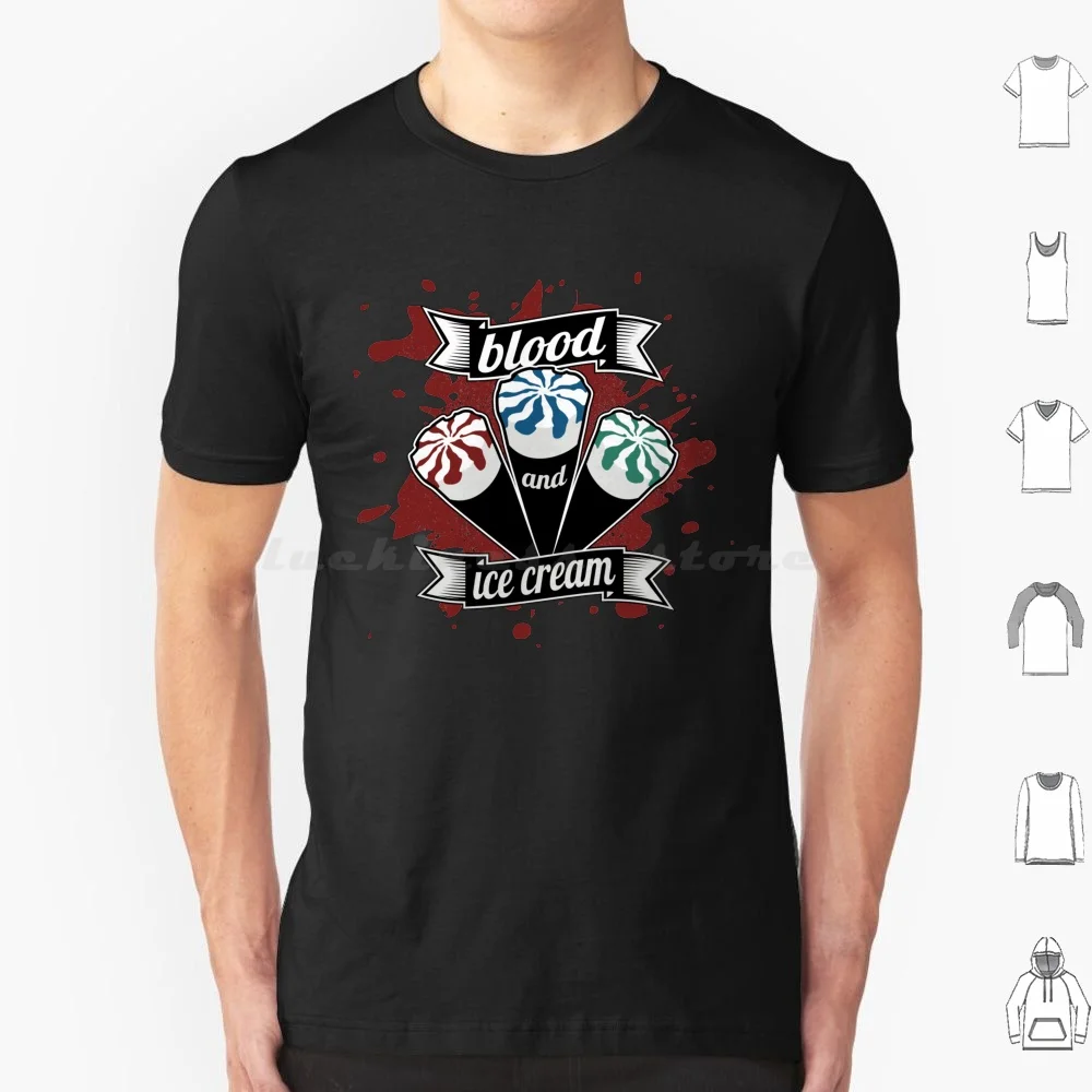 Blood & Ice Cream-Colour T Shirt 6Xl Cotton Cool Tee Blood And Ice Cream Ice Cream Cornetto Cornetto Trilogy Shaun Of The Dead