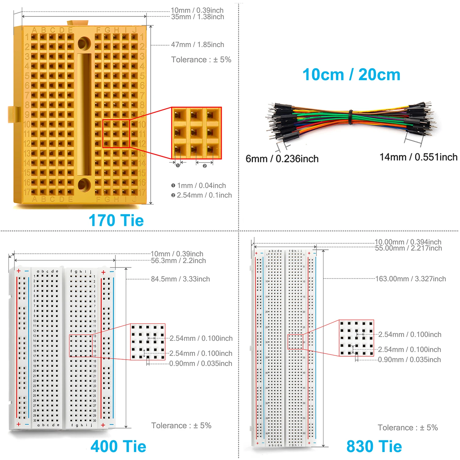 Solderless Breadboard 830 400  - огляд і ціна Diy Electronics Raspberry Pi