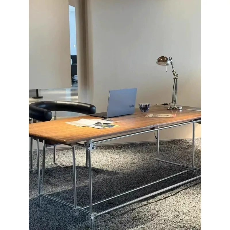 

Bauhaus Optical Axis Elm Desk Vintage Industrial Style Desk Designer Dining Table Studio Conference Table