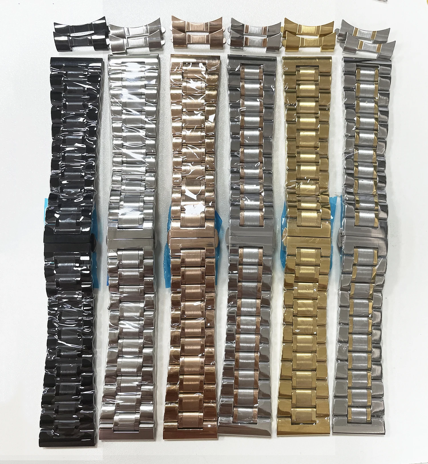 نهاية منحنية حزام عالمي 12/13/14/15/16/17/18/19/20/21/22/23/24 مللي متر الصلبة الفولاذ المقاوم للصدأ أشرطة ساعات اليد تيسو فراشة Clasp2026