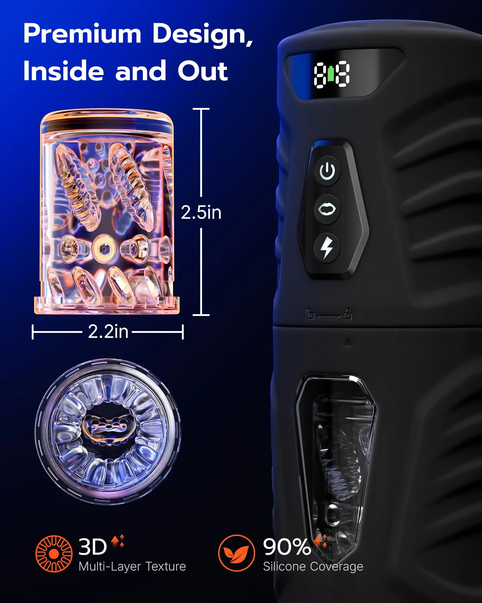 Automatic Rotating Vibrating Male Masturbator Penis Pump Thrusting Suction AI Sync Sex Machine LCD Pocket Pussy Sex Toys for Men view 6