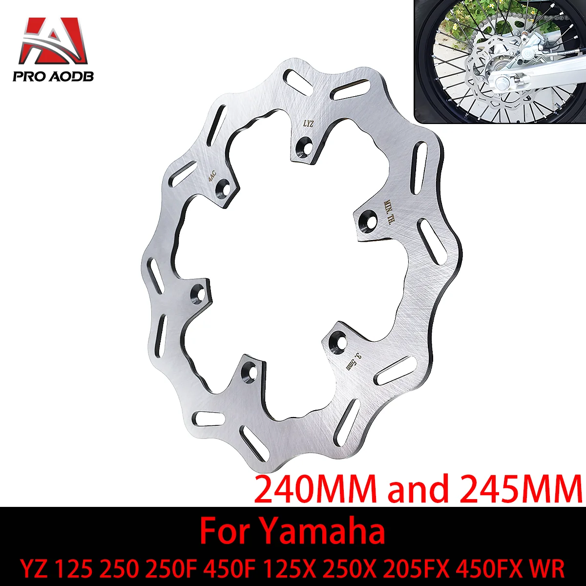 

240mm 245mm Motorcycle Rear Brake Disc Rotor Disk For Yamaha YZ 125 250 250F 450F 125X 250X 250FX 450FX WR 250F 450F 2002-2018