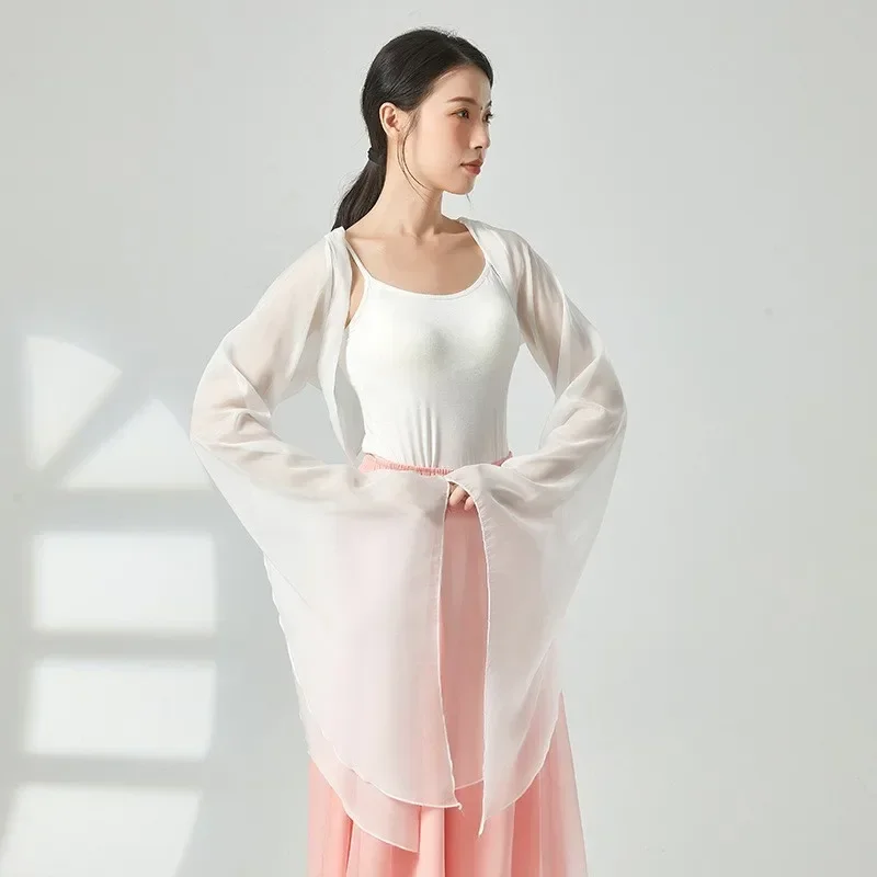 

Classical dance clothes female body rhyme streamer top horn sleeves elegant gauze clothes Chinese dance practice clothes