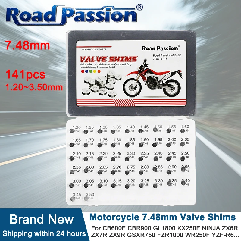 

141pcs Motorcycle Adjustable 7.48mm Valve Shims Kit For Suzuki GSXR600 AN400 For Kawasaki EX250F ninja ZX6R For Honda KLX300R