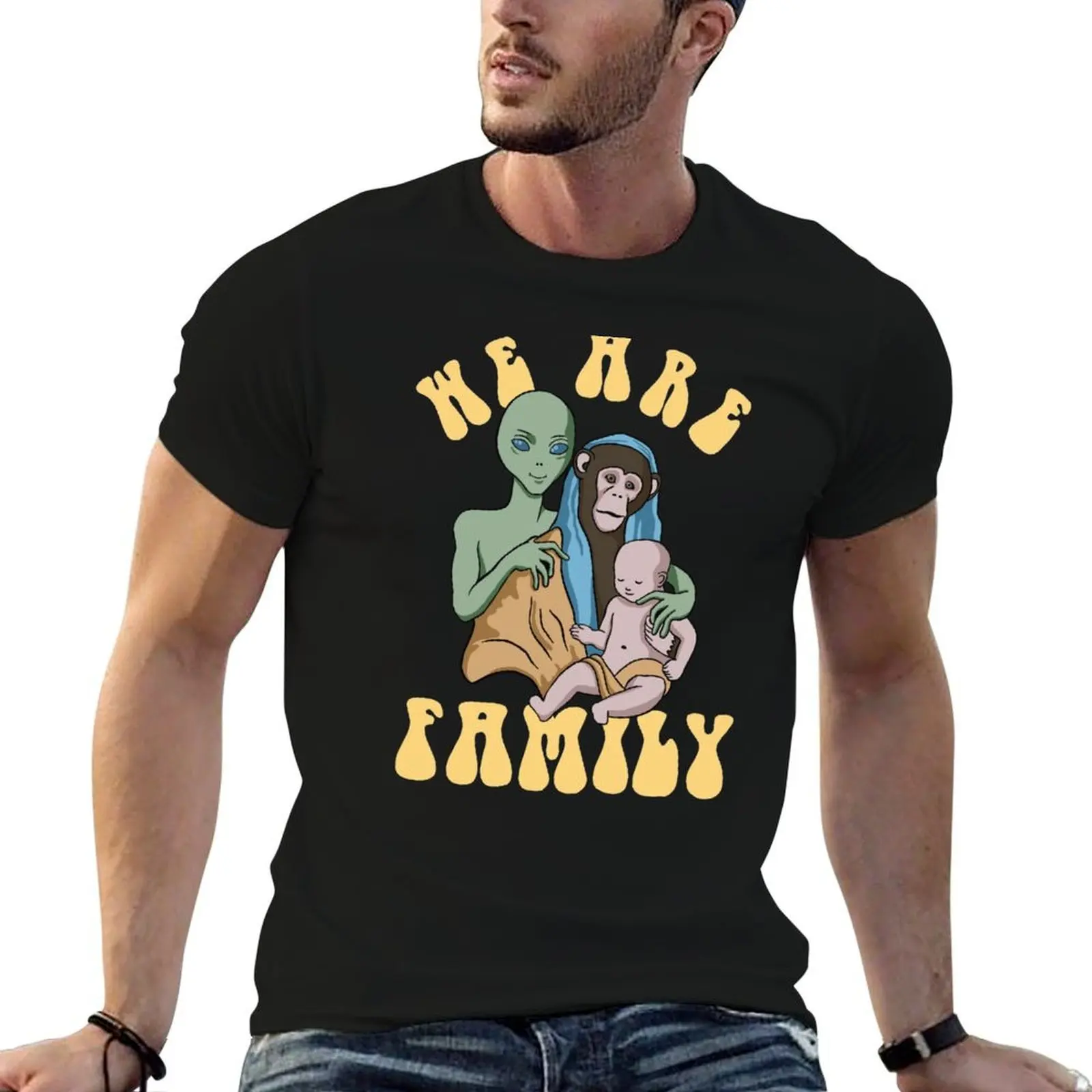 Alien Monkey Human - We Are Family T-Shirt Breathable Lightweight Summer Top