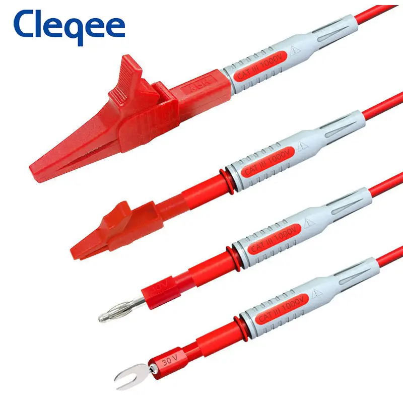 Cleqee P1600F 18 In 1 4mm Banana Plug Multimeter Test Leads Kit BNC Test Cable Automotive IC Test Hook Clip Set Repair Tool