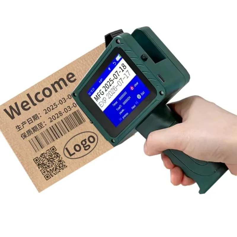Mini Handheld Inkjet Printer for Batch Code Expiry Date Logo Printing Egg Flex Flexographic Material Coding