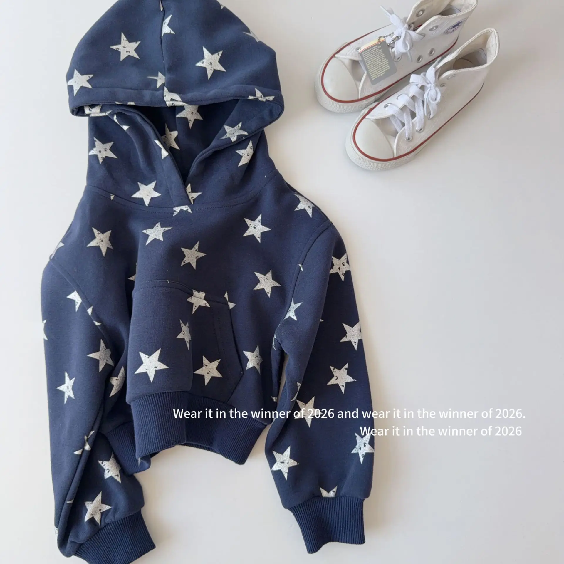 Girls Coat 2026 Autumn and Winter New Children's Clothing Korean Style Girl Baby Leisure Sports Full of Stars Hoodie Coat