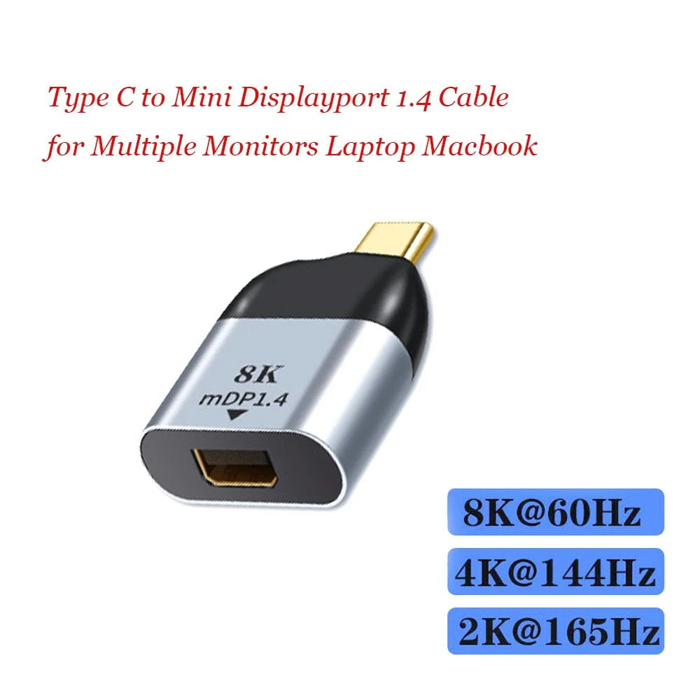 Adaptador ovu-tipo-c para mini dp usb c para mini conversor de porta de exibição para thunderbolt 3 8k 4k 60hz mdp para macbook ipad pro 2020