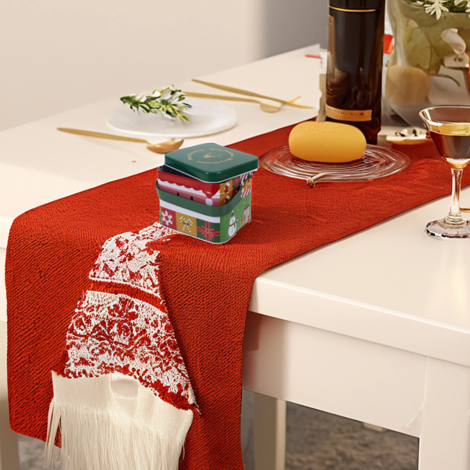 

Charming Christmas Tins with Lids Metal Box for Candies Cookies and Small Items Exquisite Craftsmanship Ideal for Festive