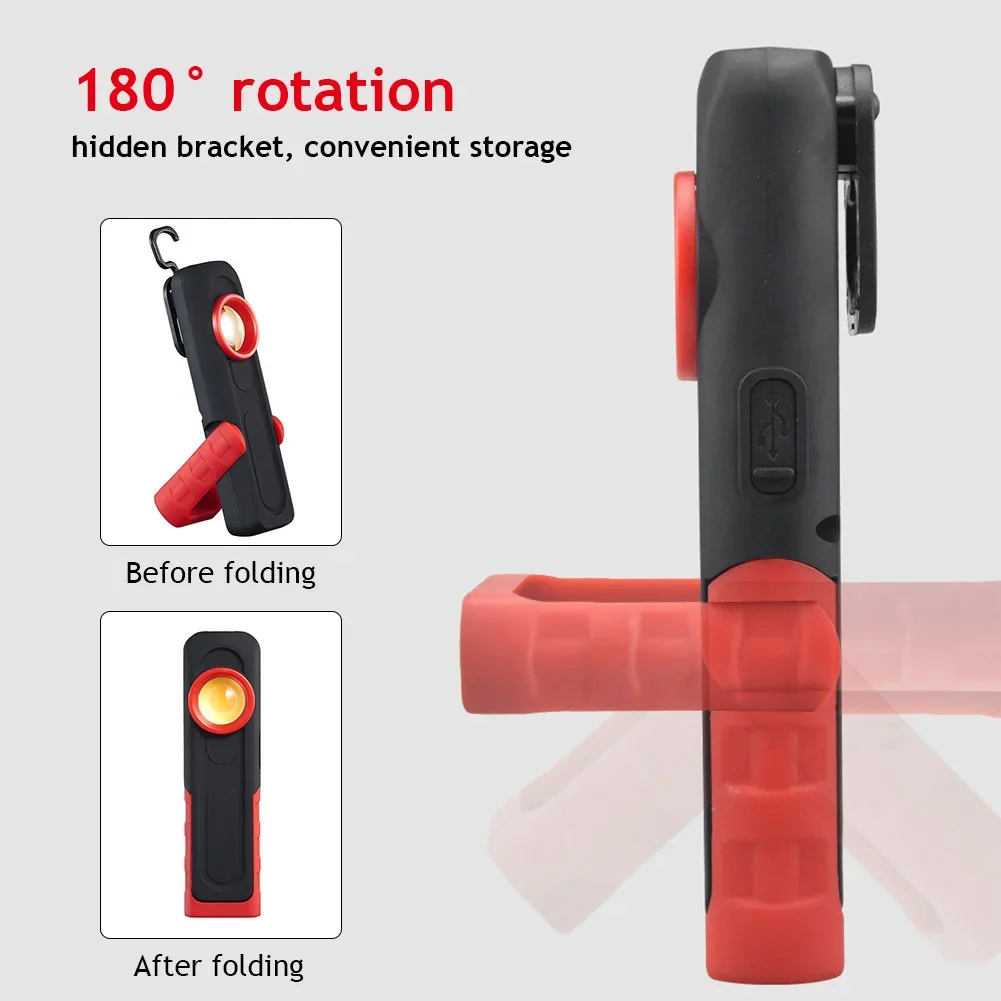 Multifunction USB Flashlight Car Detailing Inspection Light Car Paint Finish Lamp Scan Swirl Magnetic Grip Auto Repairing Lights