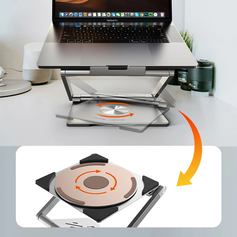 حامل لرسو السفن للكمبيوتر المحمول CABLETIME 6 في 1 USB C Hub 360 °   دوران 4K60 هرتز RJ45 PD 100W HDMI Port لأجهزة الكمبيوتر المحمول MacBook Pro Dell HP