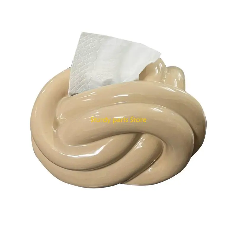 

97QC Fun Knot Tissue Box Face Tissue Holder Desktop Decorative Napkin Cases for Home