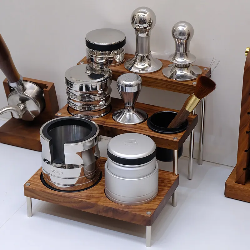 Coffee Tool Storage Rack Three‑Tier Desktop Organizer 58Mm Tamper Base Distribution Needle Holder