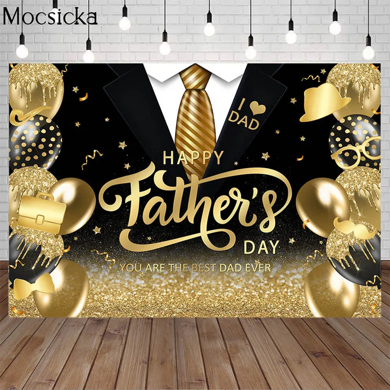 

Happy Father’s Day Photography Backdrops Black White Suit Gentleman Tuxedo Father Man PortraitBackground Family Party Supplies