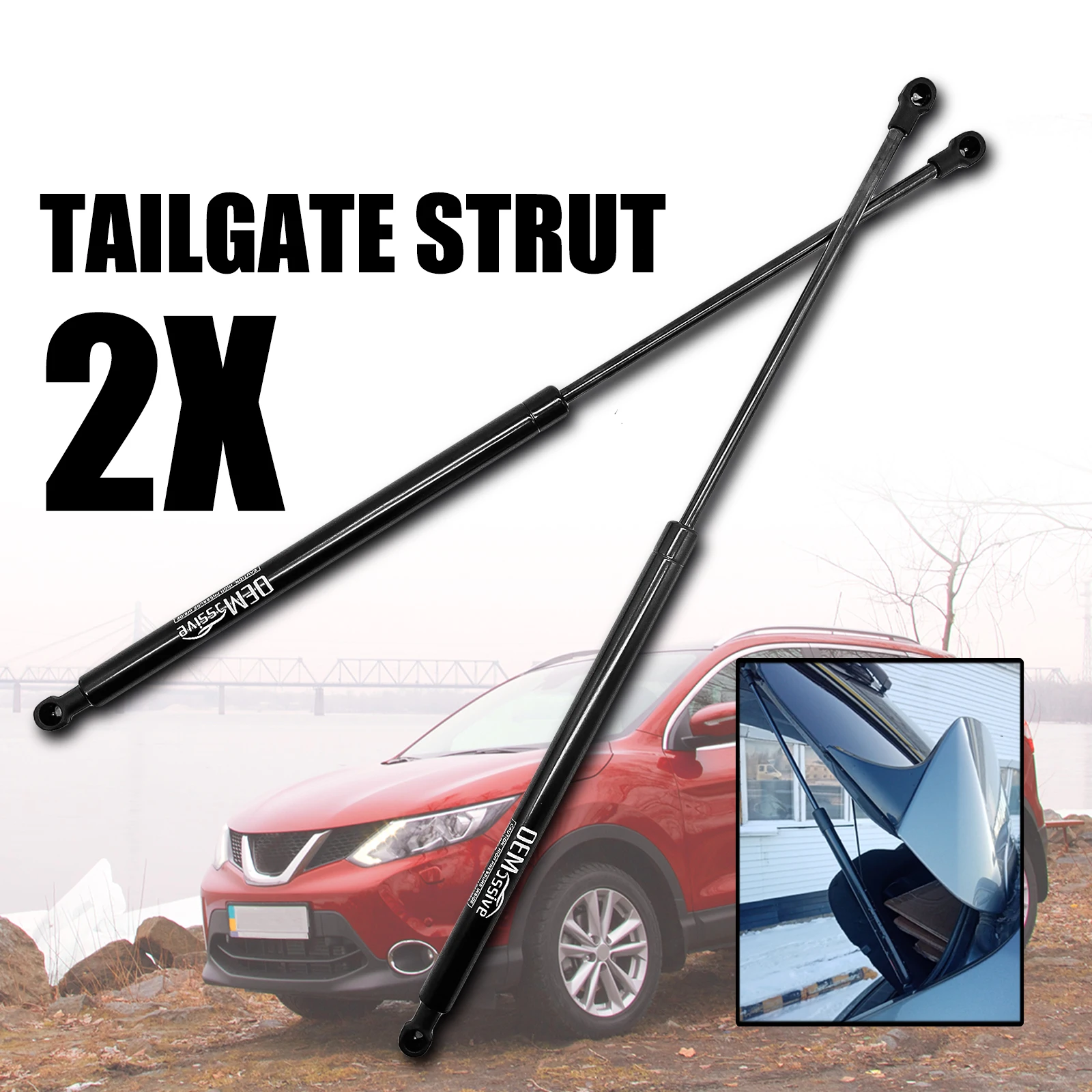 2pcs Tailgate Trunk Gas Struts Springs Lift Supports Shock Holder For Nissan Qashqai J11 2013-2021 Rogue Sport 2014-2020 X-Trail