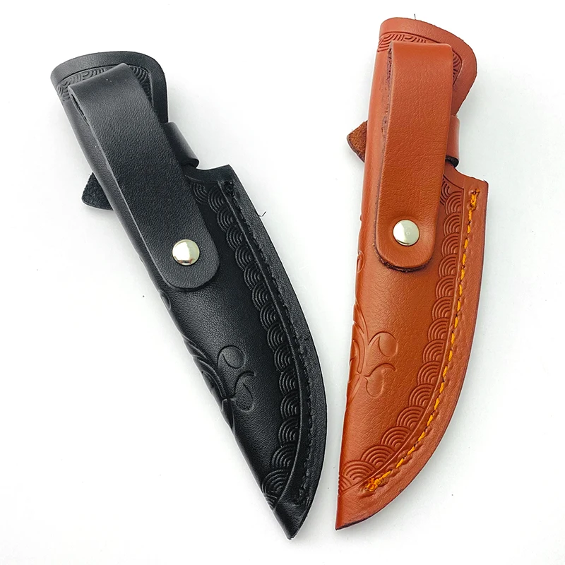 Knife Storage Scabbard Straight Knife Cover Cowhide Customized Outdoor Knife Accessories