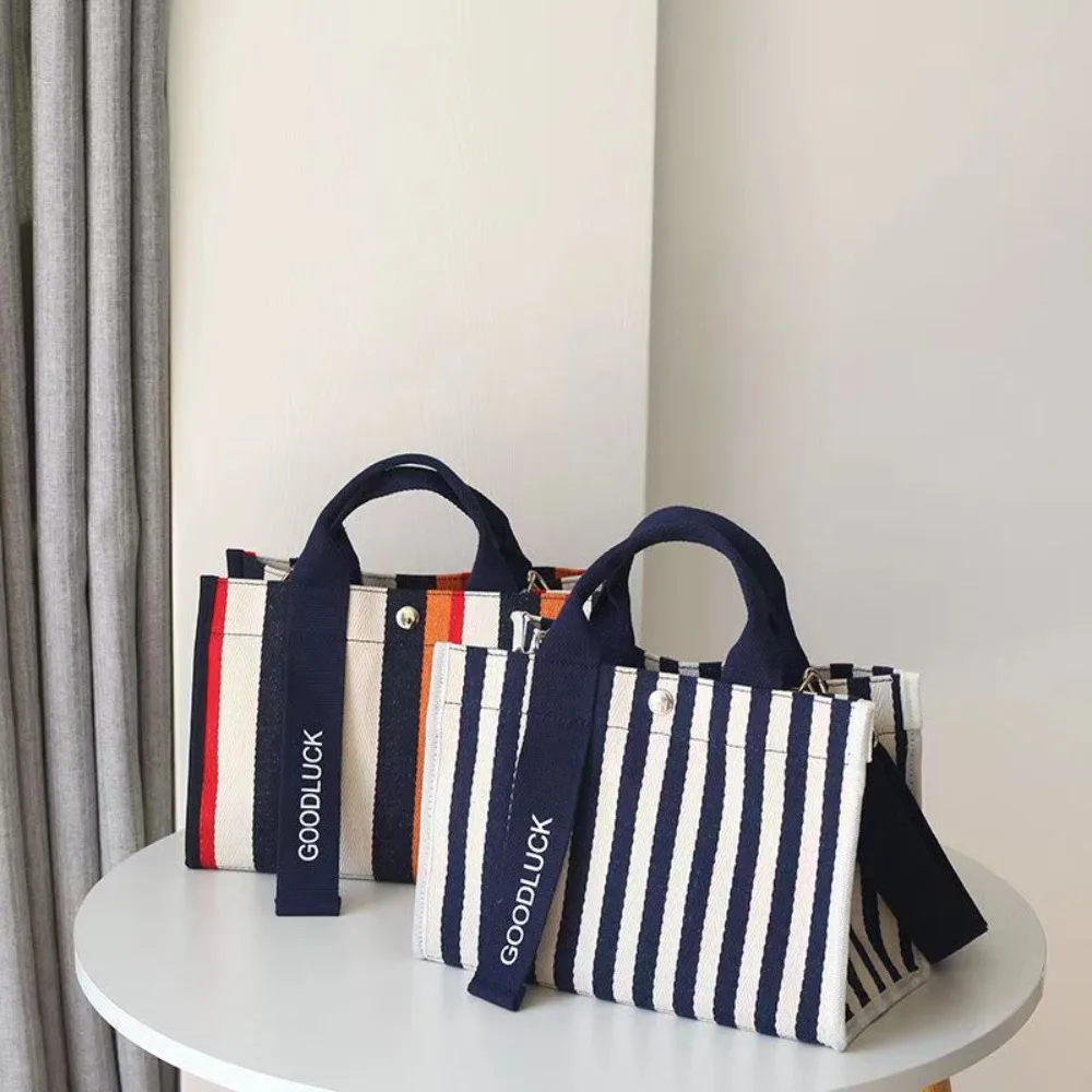 Casual Retro Streifen Umhängetasche Leinwand Große Kapazität Reise Einkaufstasche Tasche Tragbare Umhängetaschen