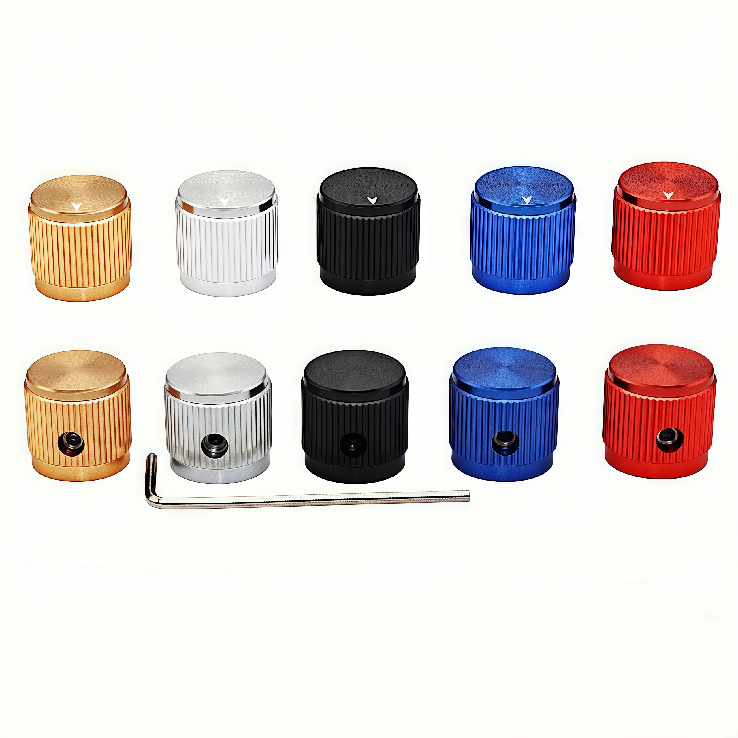 17*16 aluminum solid color knob potentiometer encoder switch cap round hole 6.0mm potentiometer knob cap