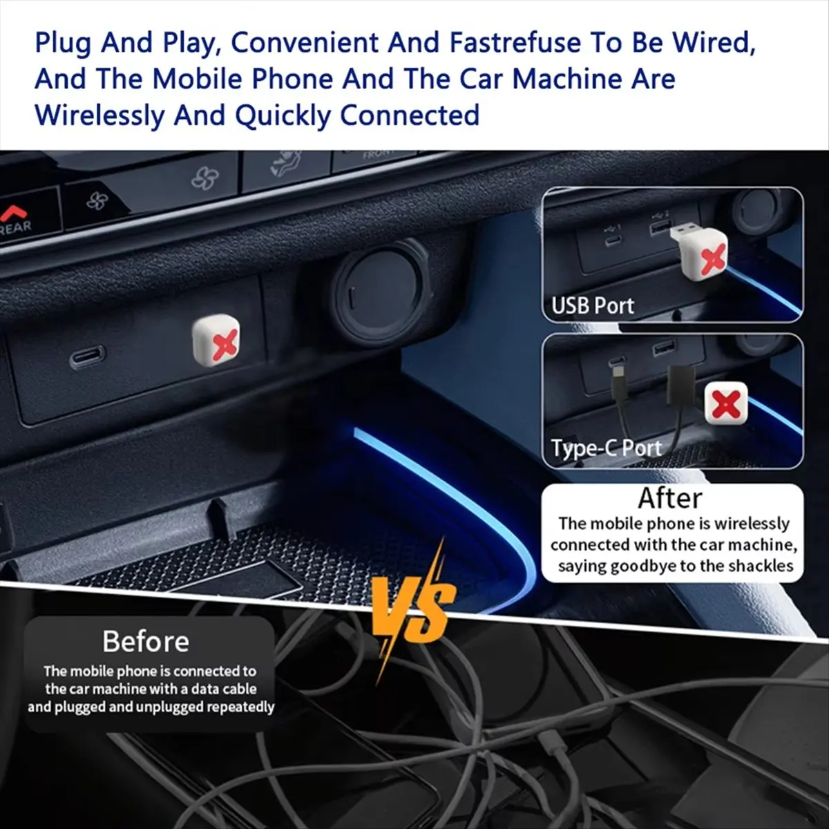 ♋♐…BUY 2 In1 Wireless CarPlay Adapter For Android Auto Adapter Bluetooth WiFi Fast Connection for Wired CarPlay Android Auto A